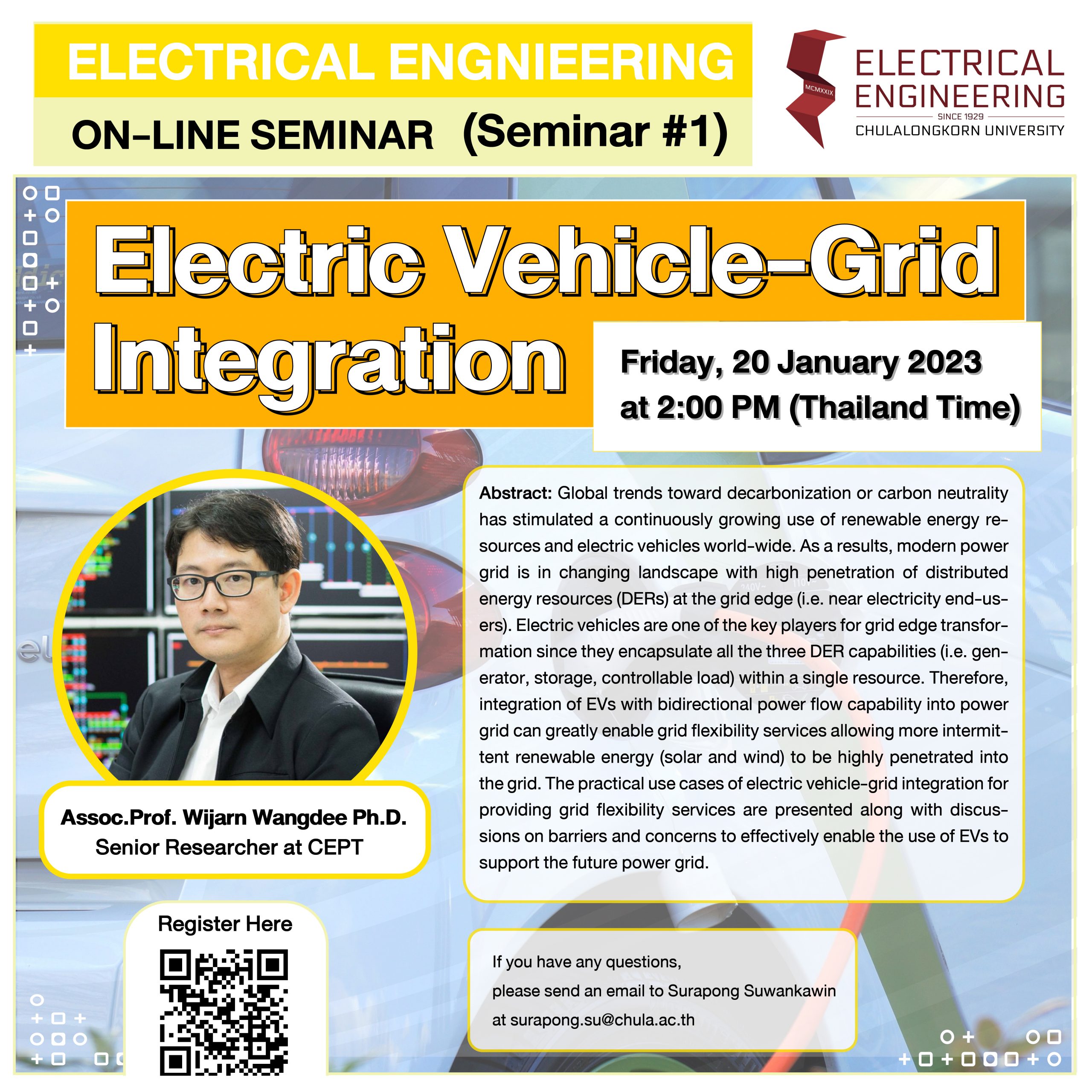 ELECTRICAL ENGNIEERING ON-LINE SEMINAR (Seminar #1) "Electric Vehicle-Grid Integration"