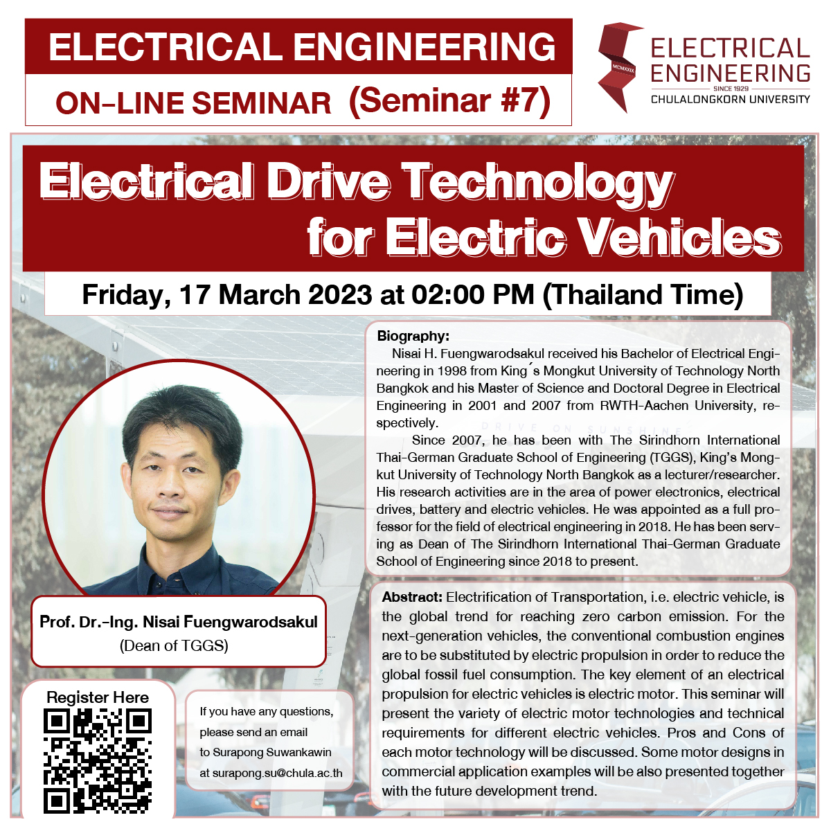 ELECTRICAL ENGNIEERING ON-LINE SEMINAR (Seminar #7) "Electrical Drive Technology for Electric Vehicles"
