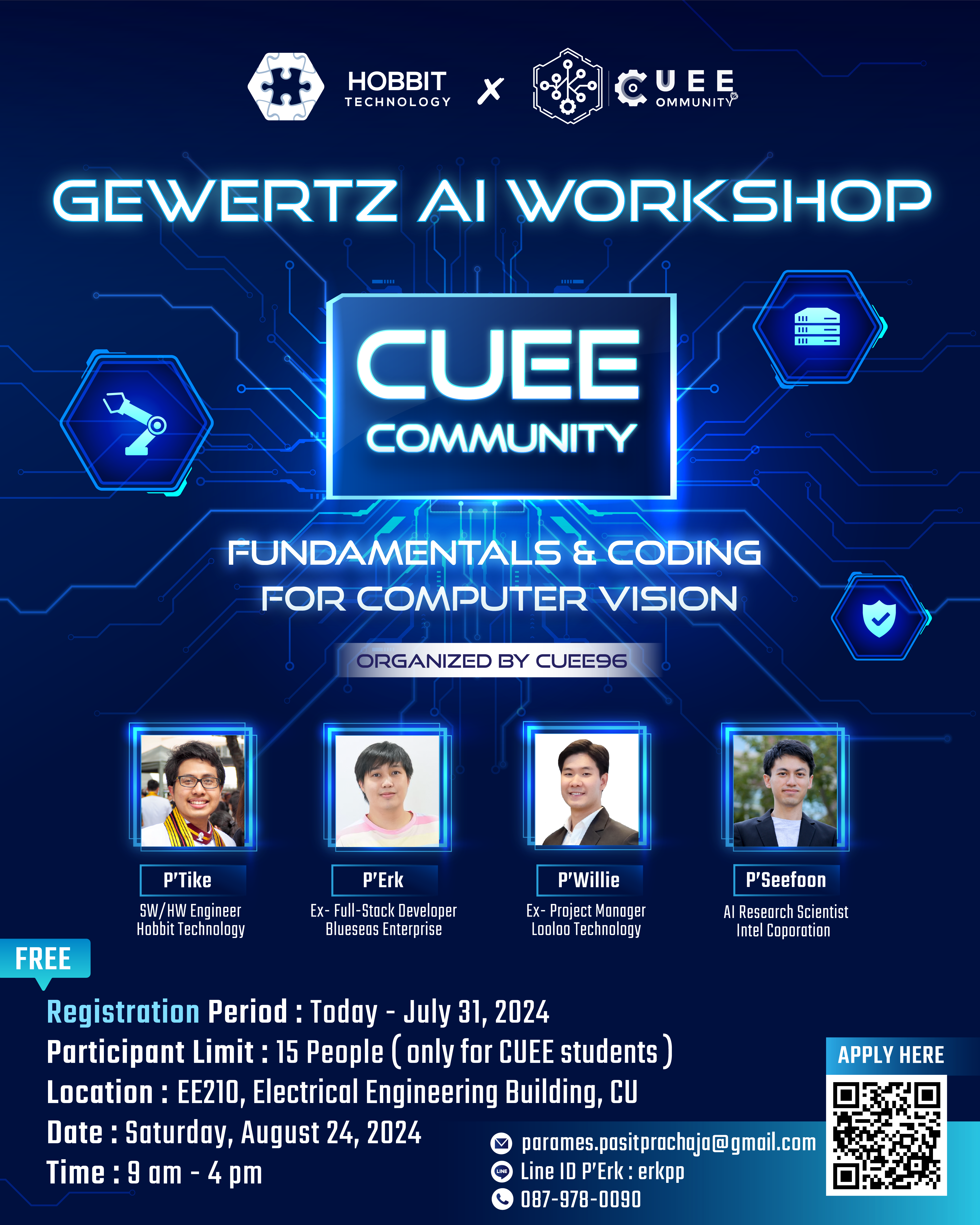 Gewertz AI Workshop Hobbit Technology x CUEE Community หัวข้อ "Fundamentals & Coding for Computer Vision"